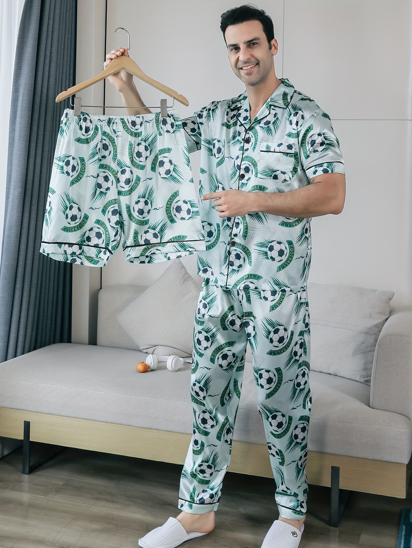 Men's Trendy Home Pajamas Sets, Casual Comfy Tees With Chest Pocket &  Checkered Pants, Outdoor Sets For Summer, As Valentine's Day Gifts