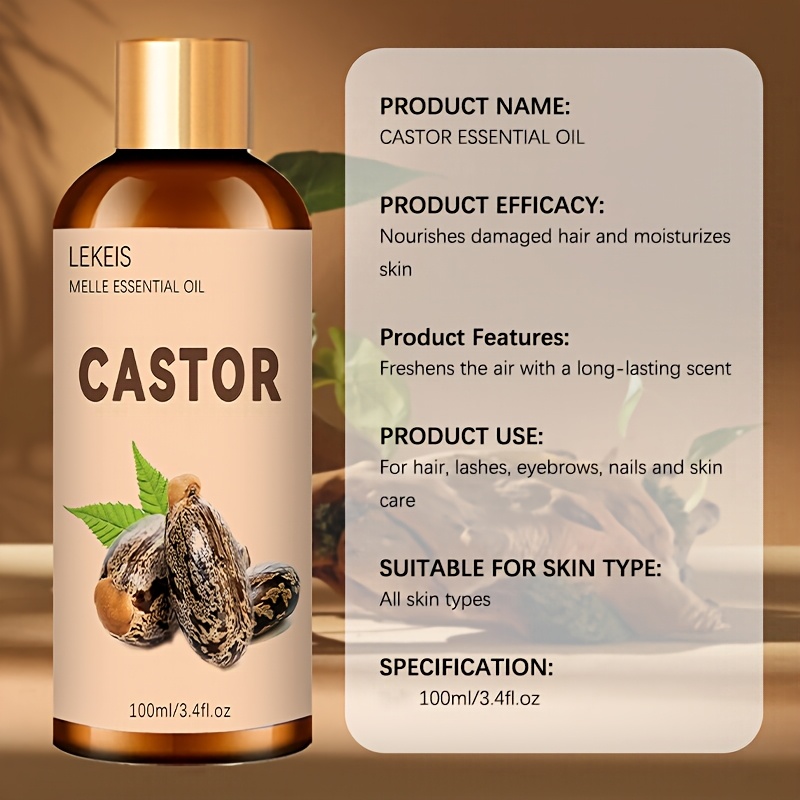 Cold Pressed Castor Oil, 100ml/30ml/10ml Options
