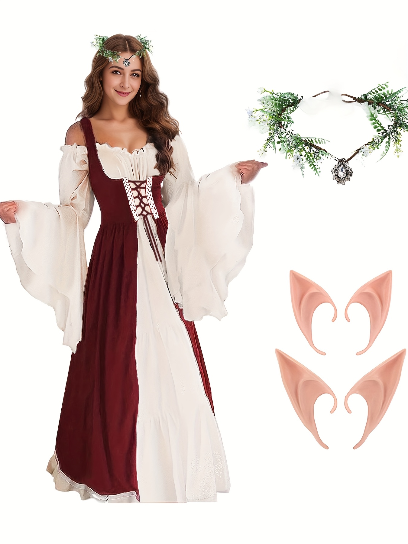 beach cocktail dresses Renaissance Halloween Costume Women Medieval Dress Velvet Queen Dresse –  Hiipps main image 0