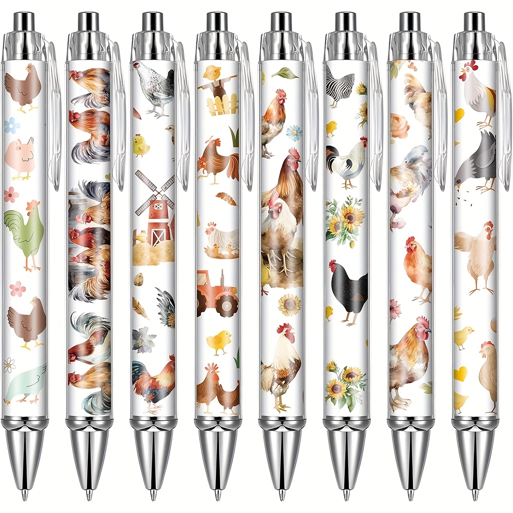Image of Ballpoint Pens Shaped Like Rooster Chickens, Adorable Additions For Stationery, Suitable For School Or Home Office Desk Organization, Themed Decoration, And A Valentine's Day Present For Her