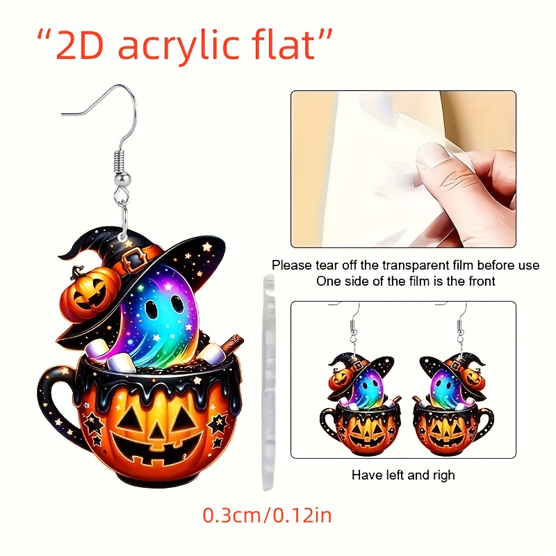 Boucles D'oreilles Citrouilles D'Halloween Avec Panier Jack O