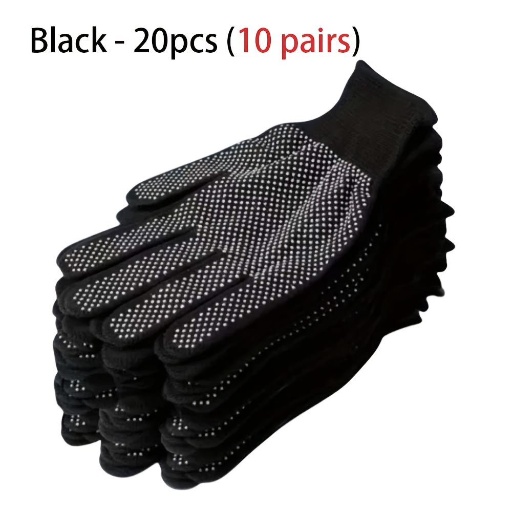 20/10pcs Nylon Dotted Gloves - Suitable For Outdoor Cycling, Camping, Fishing - Lightweight And Wear-resistant With Multiple Colors , Without Battery