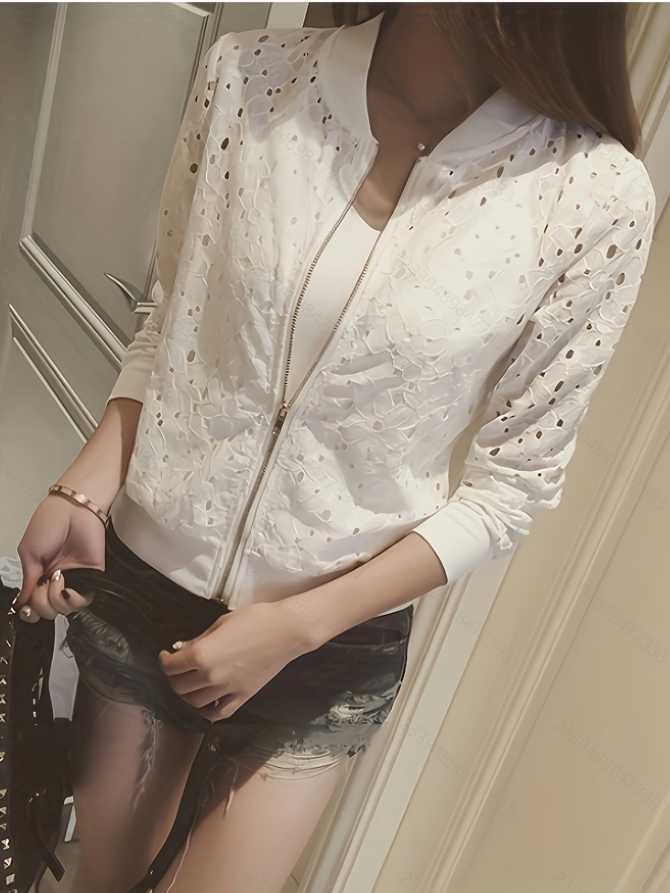 2026 new hollow clothes solid color loose fashion   thin short baseball uniform jacket women