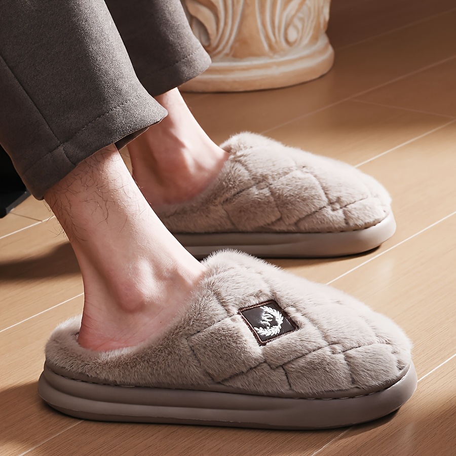 Image of Pmoiste Winter Slippers For Man Warm Memory Foam Lightweight Indoor House Shoes Fashion New Big Size Slipper