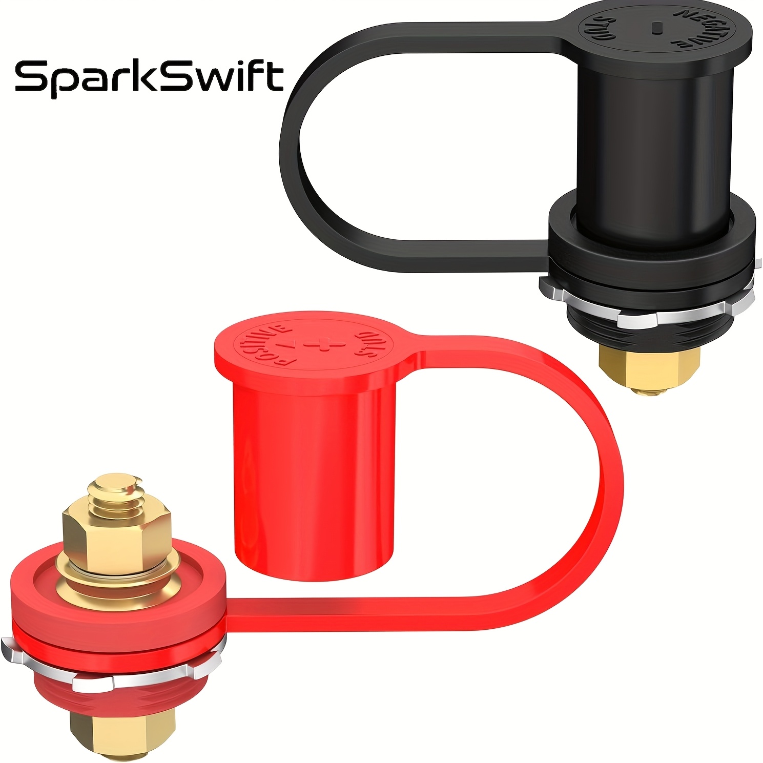 TEMU BCP-2 3/8 Inch Koperen Kern Hoogstroom Oplaadpaal Kit met Spatwaterdichte Hoes, 250A Universele Batterijaansluiting voor Vrachtwagen//
