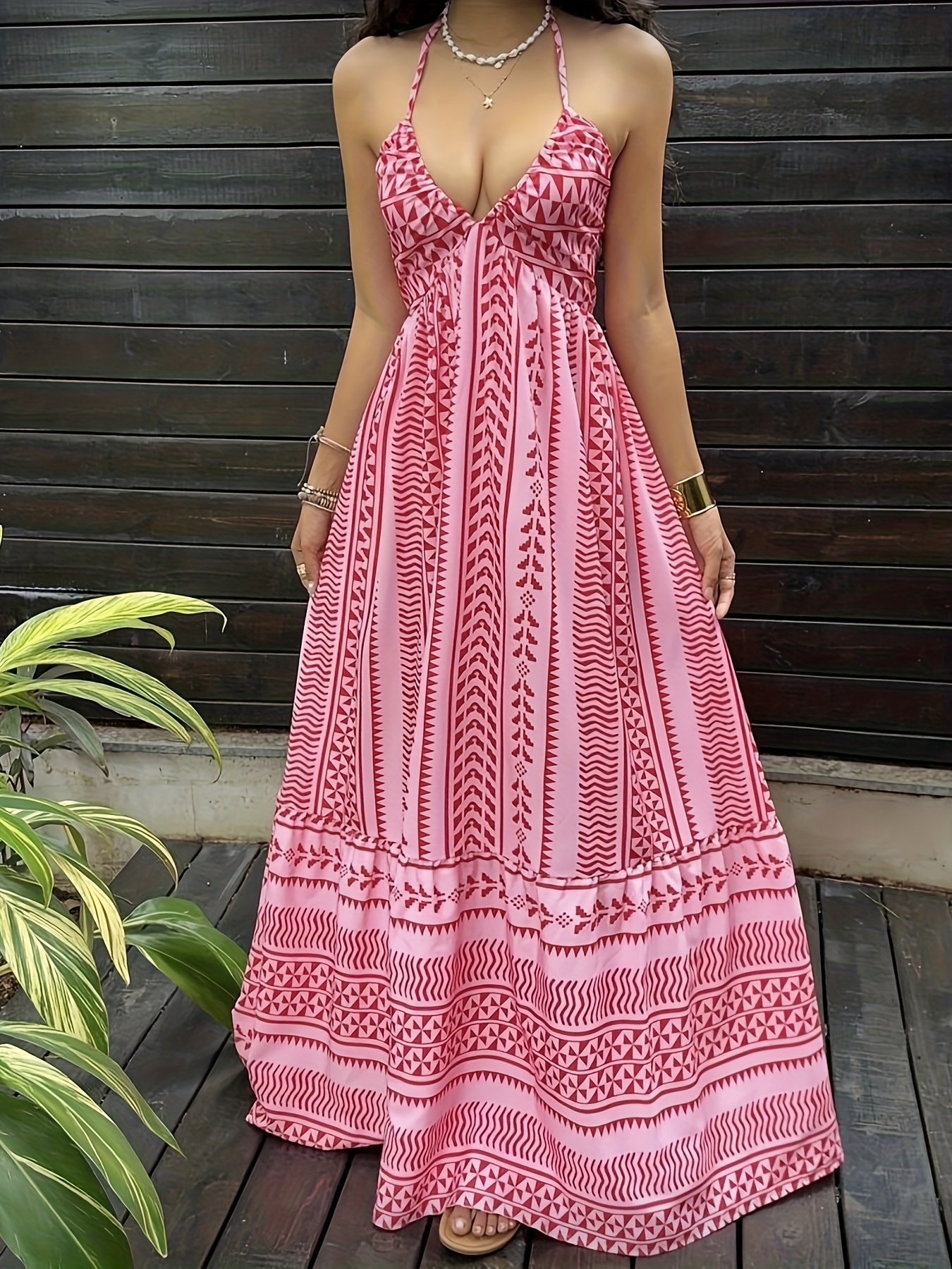 boho halter maxi dress Elizabeth K GL2606 Bridesmaid Dress Formal Dress Shops CHAMPAGNE / 3XL