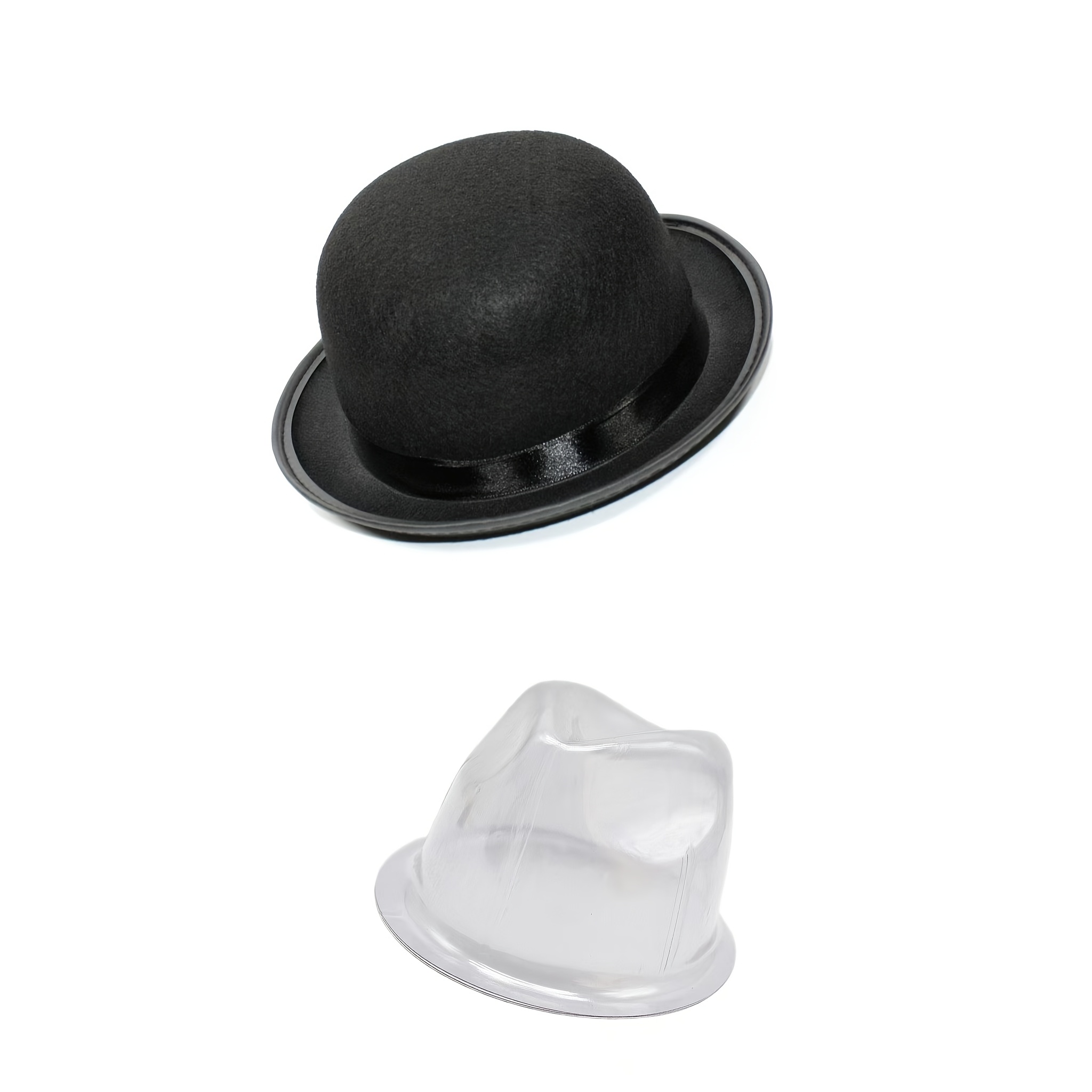 TEMU 2-pak herre -, Polyester med brem, Klassisk multifunksjonell svart filthatt: retailer-supplied image
