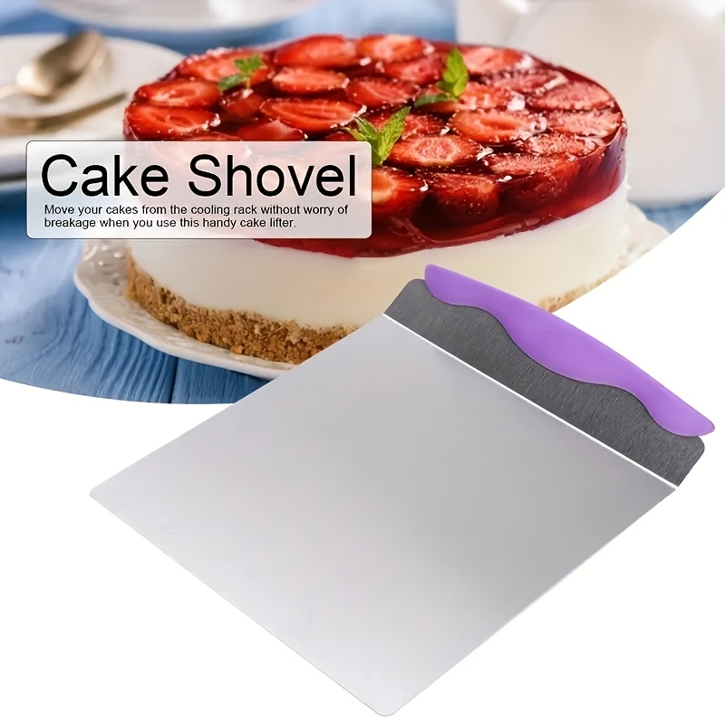 Image of 1pc Stainless Steel Large Cake Scraper, Cake Transfer Shovel, Pastry Tray, Cake And Pizza Making Laminated Bottom Tray And Pastry Tools, Bakery Supplies, Baking Shop Tools