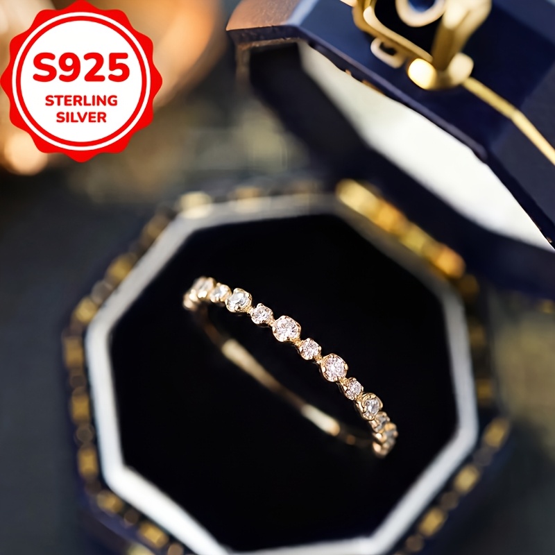 Women's S925 Sterling Silver Simple Thin Hoop Ring, Everyday Casual