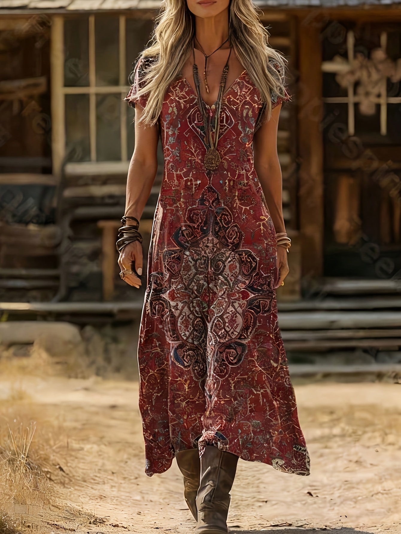 women boho dresses sold on Temu Canada