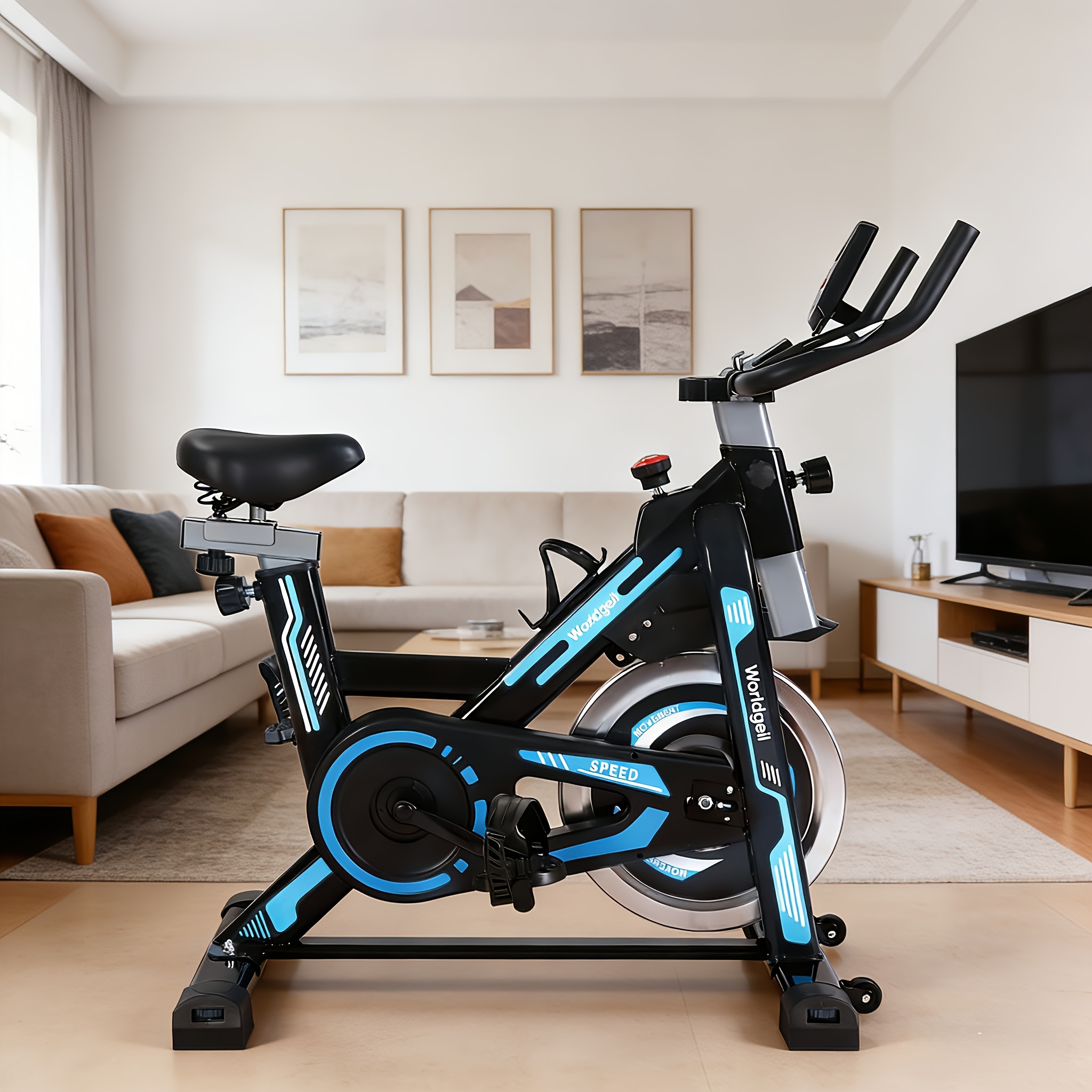 Image of Magnetic Resistance Exercise Bike - Home Trainer With Tablet Holder - Indoor Spinning Bike - Home Gym Spinning Bike