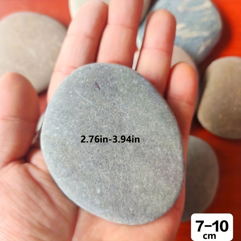 Image of 2/3/6 Flat Painted Stones Paintable Stones Stone Hand Painted Natural Pebbles Stone Used For Painting Supplies, Art For Diy Crafts, Decorating, Outdoor, Garden, Home, Diy Projects Gifts