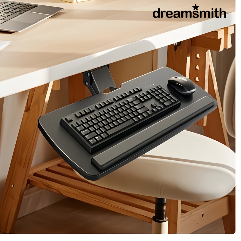 

Dreamsmith 25"w X 9.84" D Table , 360 Ergonomic Sliding & , 45° C- For L-shaped Desks, Computer Drawer For & Des