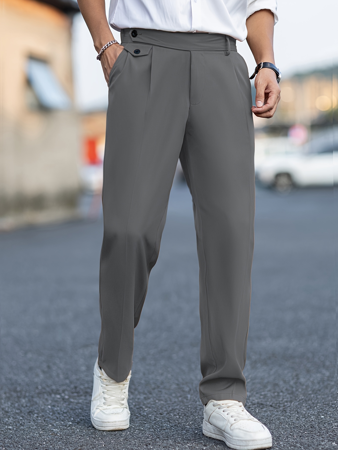 Men'S Loose-Fitting Trousers / Men'S Relaxed Casual Slacks / Men'S Vintage Dress Pants
