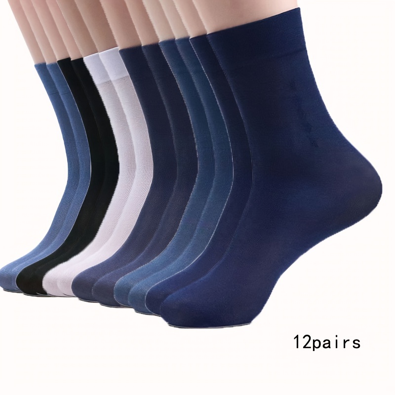 12pairs Summer Thin Men's Socks Outdoor Walking Comfortable Long Socks
