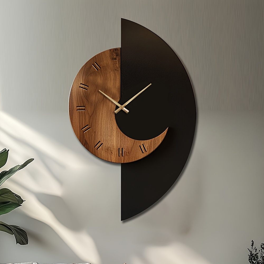 Artistic Silent Wall Clock in Decorative Wood
