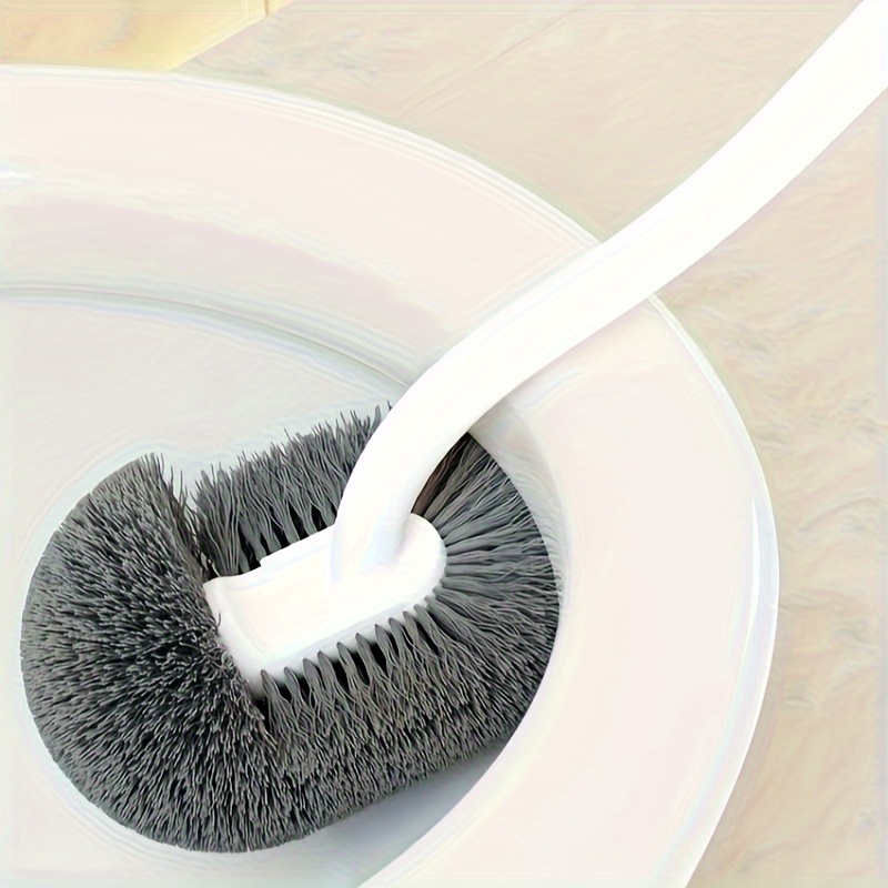 

Ergonomic Long Handle Toilet Brush With , Plastic Cleaning Brush - Portable, Reusable, No Charging Required - For Deep Cleaning Of Corners In Bathrooms And Toilet