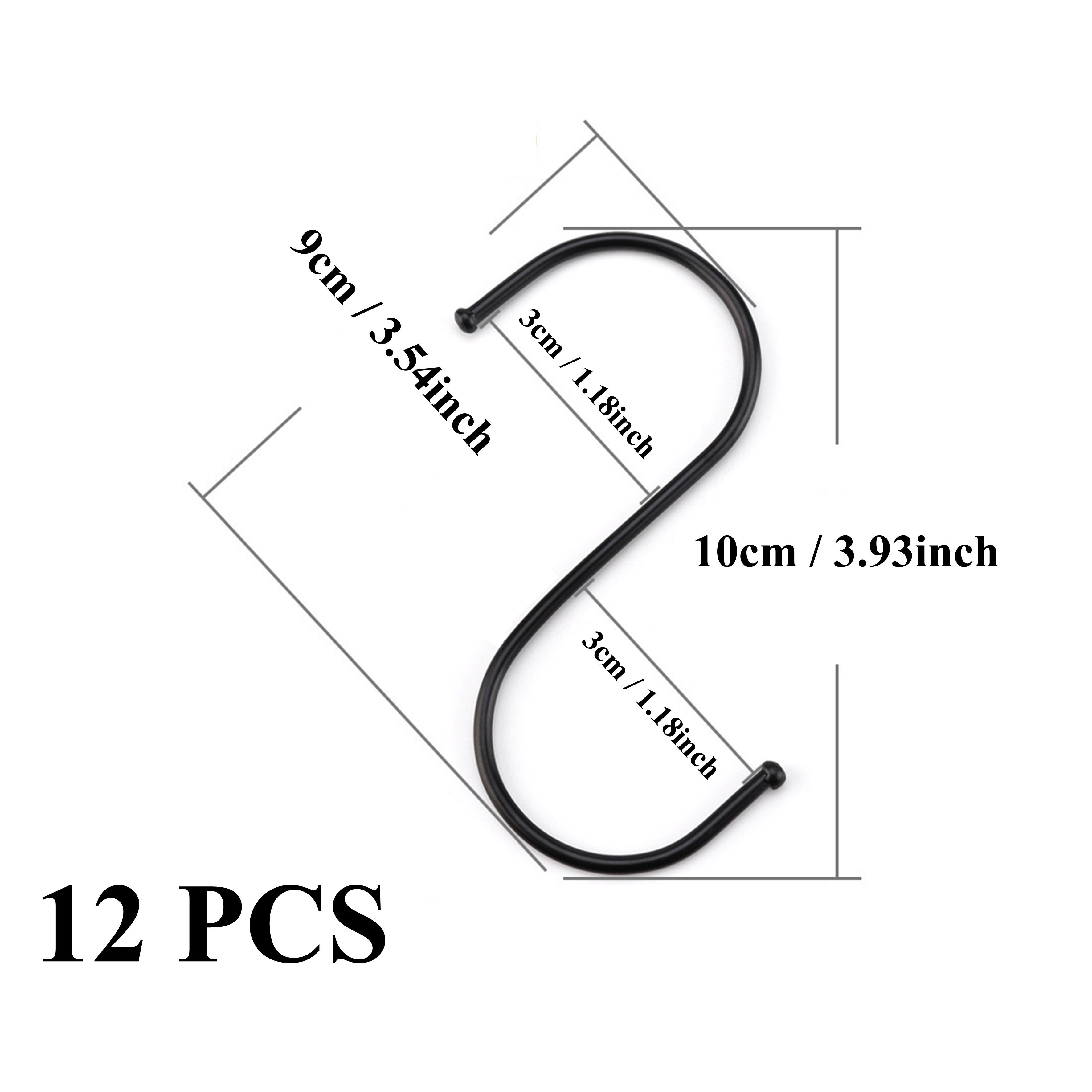 E-shop 6/12 Stk. S-förmige Haken, robuste Metallhaken zum Aufhängen, Haken für Küche, Badezimmer, Schlafzimmer Büro, S-Haken-Hardware-Befestigung für