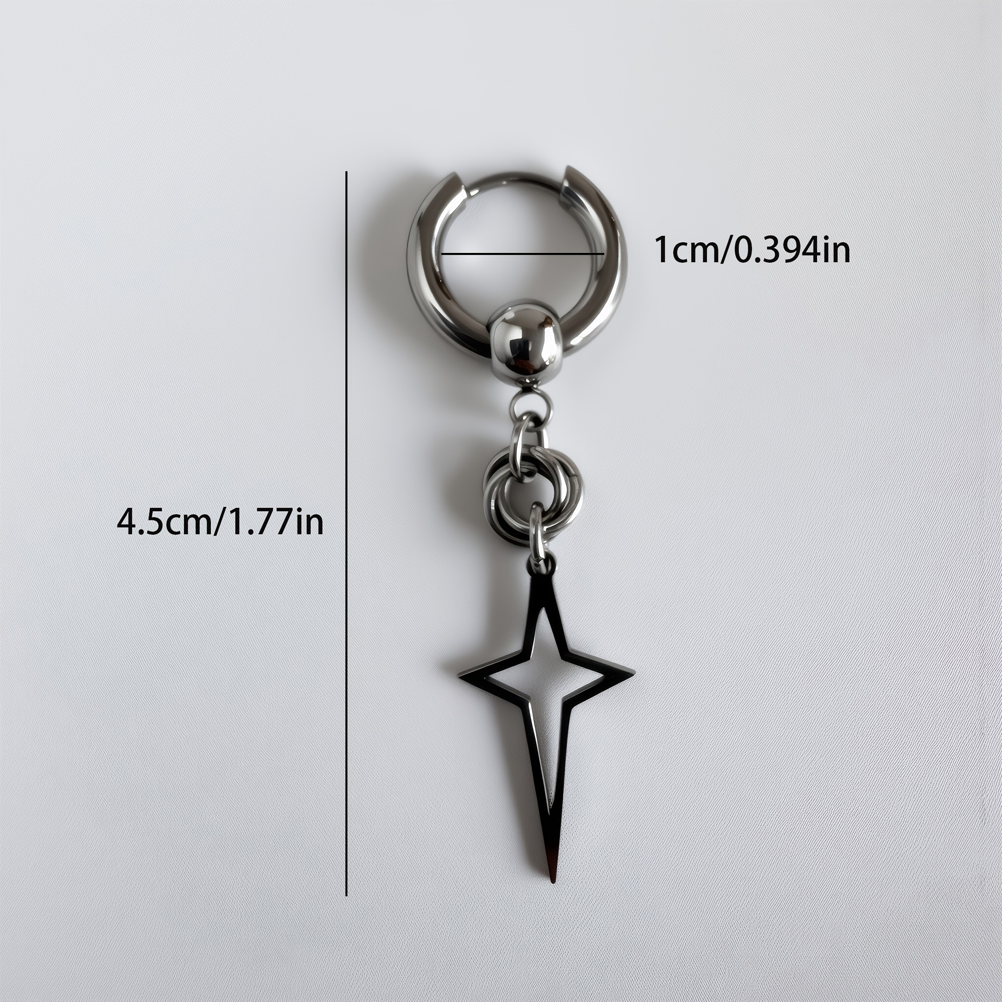 Women's Four-Pointed Star Chainmail Style Hoop Earrings