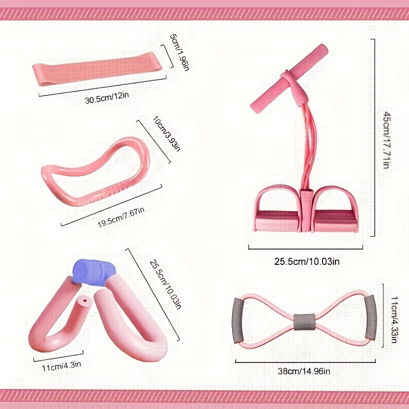 LINGPENG 5/4pcs Ultimate Home Fitness Set - Leg Training, Yoga Stretching, Body Sculpting & Strength Building - Multi-Functional Exercise Equipment, TPE Material, Solid Color, Red & Blue, Home Workout Essentials | Modern Exercise Equipment | Durable Exercise Equipment, Home Gym Equipment