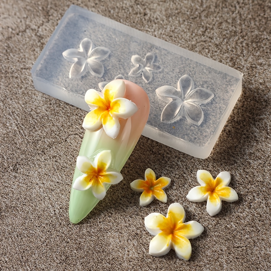 70 Cabochons Fleurs Résine – Dos Plat – Plumeria 3D – Mélange De Couleurs