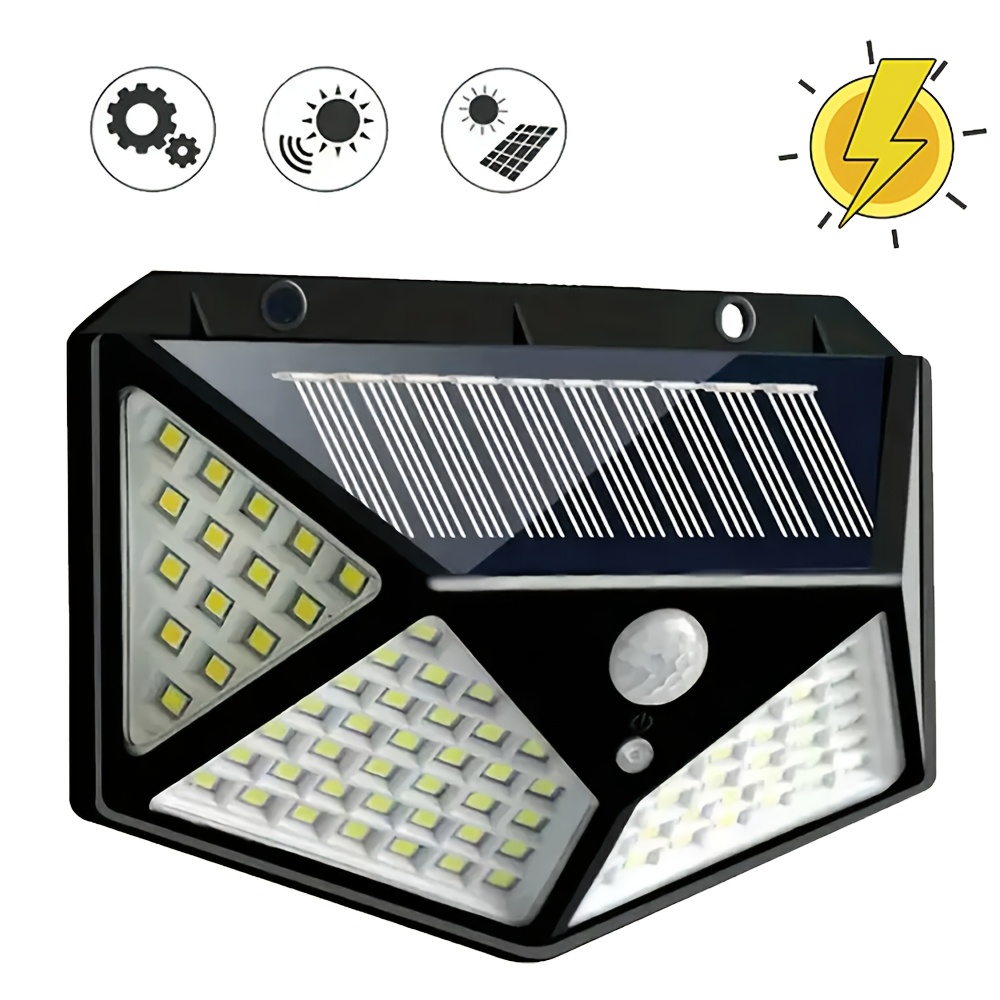 TEMU Lihangstar Éclairage Commercial de Rue et de Zone, IP44, Lampes Solaires de Jardin, avec Détecteur de Mouvement, Tactile, Éclairage Extérieur,