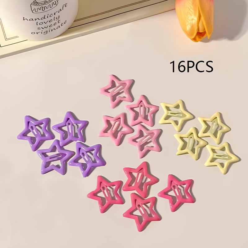 TEMU Set da 16 pezzi di graziosi fermagli a forma di stella, fermagli laterali, fermagli per e fermagli accessori per capelli a