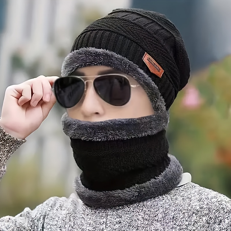 

Unisex Knitted Beanie And Scarf Set - 100% Polyester, Cozy Knit Fabric, Textile Material ≥80%, Hand Washable - New Year Gift