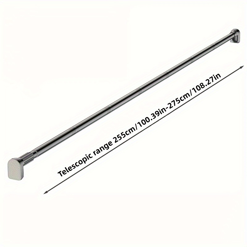 

1pc Steel Telescopic Curtain Rod - , No-drill For , , And Bathrooms