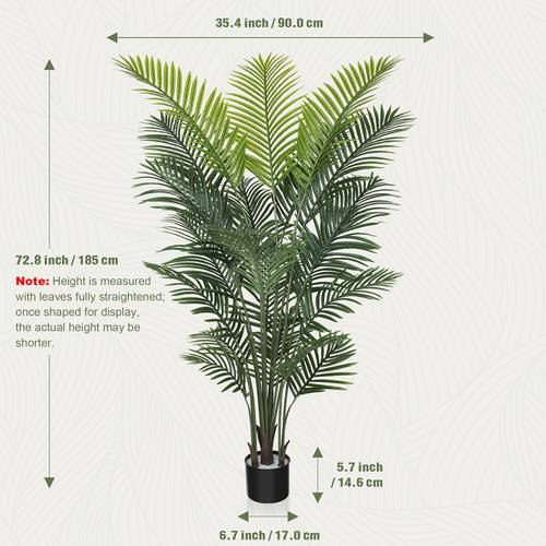 4 5 6ft artificial palm tree plants tall faux palm tree with realistic leaf floor tropical faux plants indoor decor tree for home bathroom living room front porch house patio office balcony coffee decorations