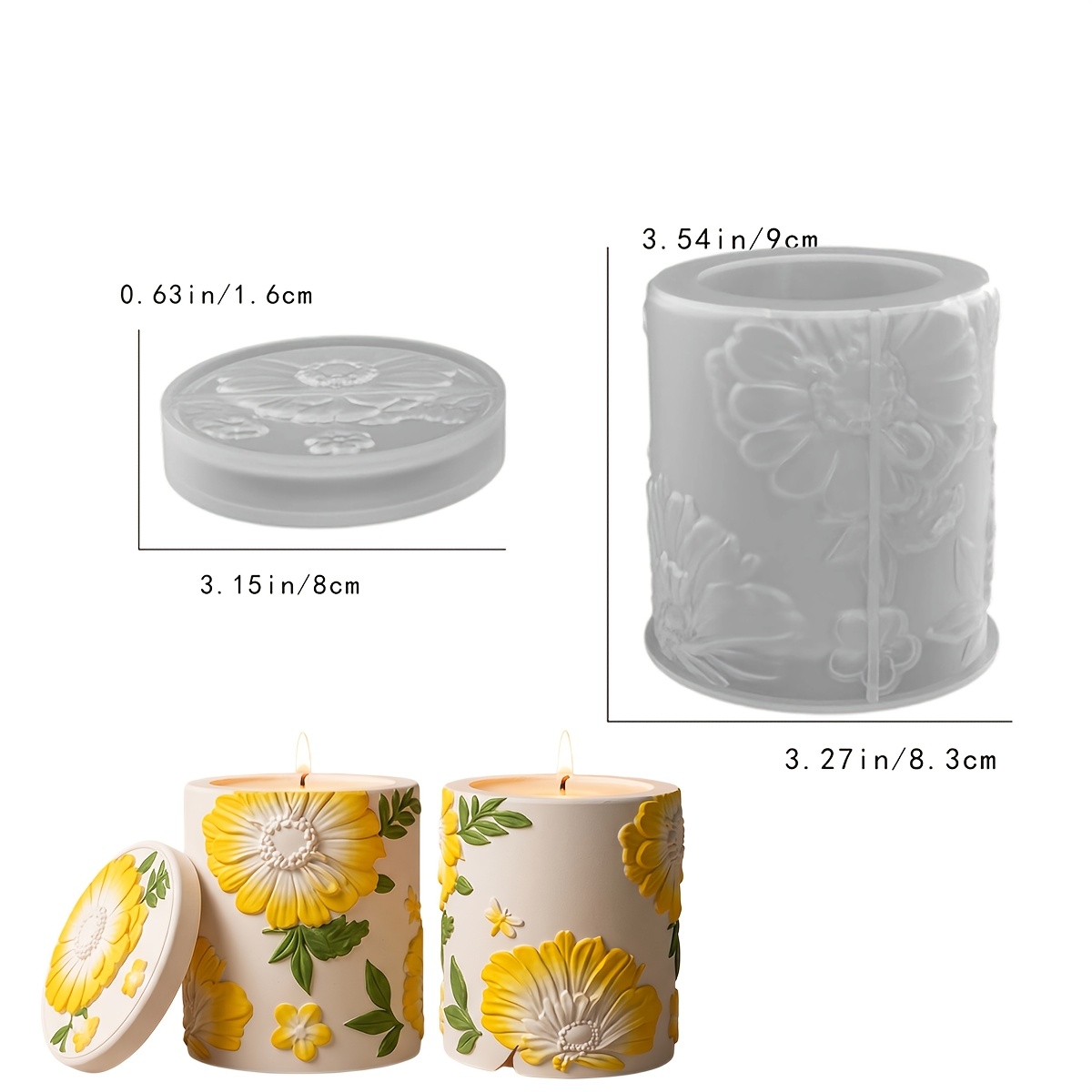 TEMU Moldes de Resina, Molde de Silicone de Resina para Frasco de Armazenamento com Padrão de e , Molde de para Frasco de Armazenamento com Padrão de