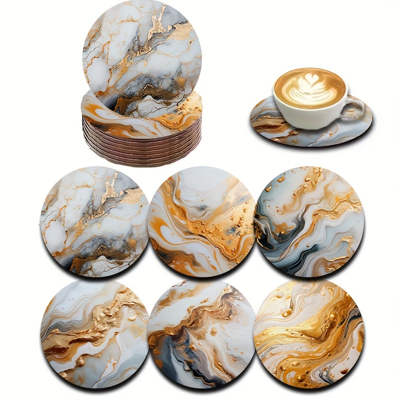 

6pcs & Printed Wooden Set, 3d Layered , Accents, For , Tea, , & Dining Decor, &