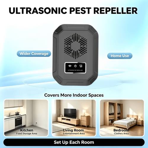 imagen del artículo repelente de mosquitos con tecnología de ondas sónicas ia, repelente electrónico de ondas de sonido enchufable, contra cucarachas, chinches, , ratones, moscas y mosquitos, repelente de insectos para el hogar