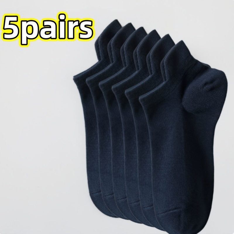 TEMU 5 Pairs Unisex Heel Socks, Summer Breathable And Sweat-absorbent, Non-stuffy, Solid Color Versatile Low-cut Short Socks, Multiple Colors , For