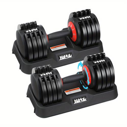 set di manubri regolabili | regolazione rapida e 5 con un tocco | opzioni da 12kg/25kg | allenamento di professionale per palestra | piastre di peso e barra corta