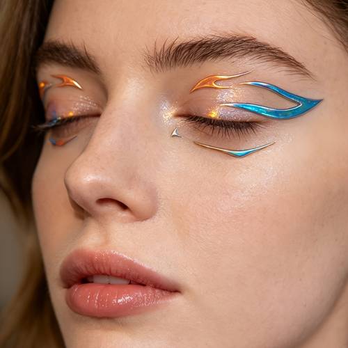 3d raised metallic jelly texture eyeliner tattoo stickers 2 sheets waterproof face eye corner temporary makeup for look