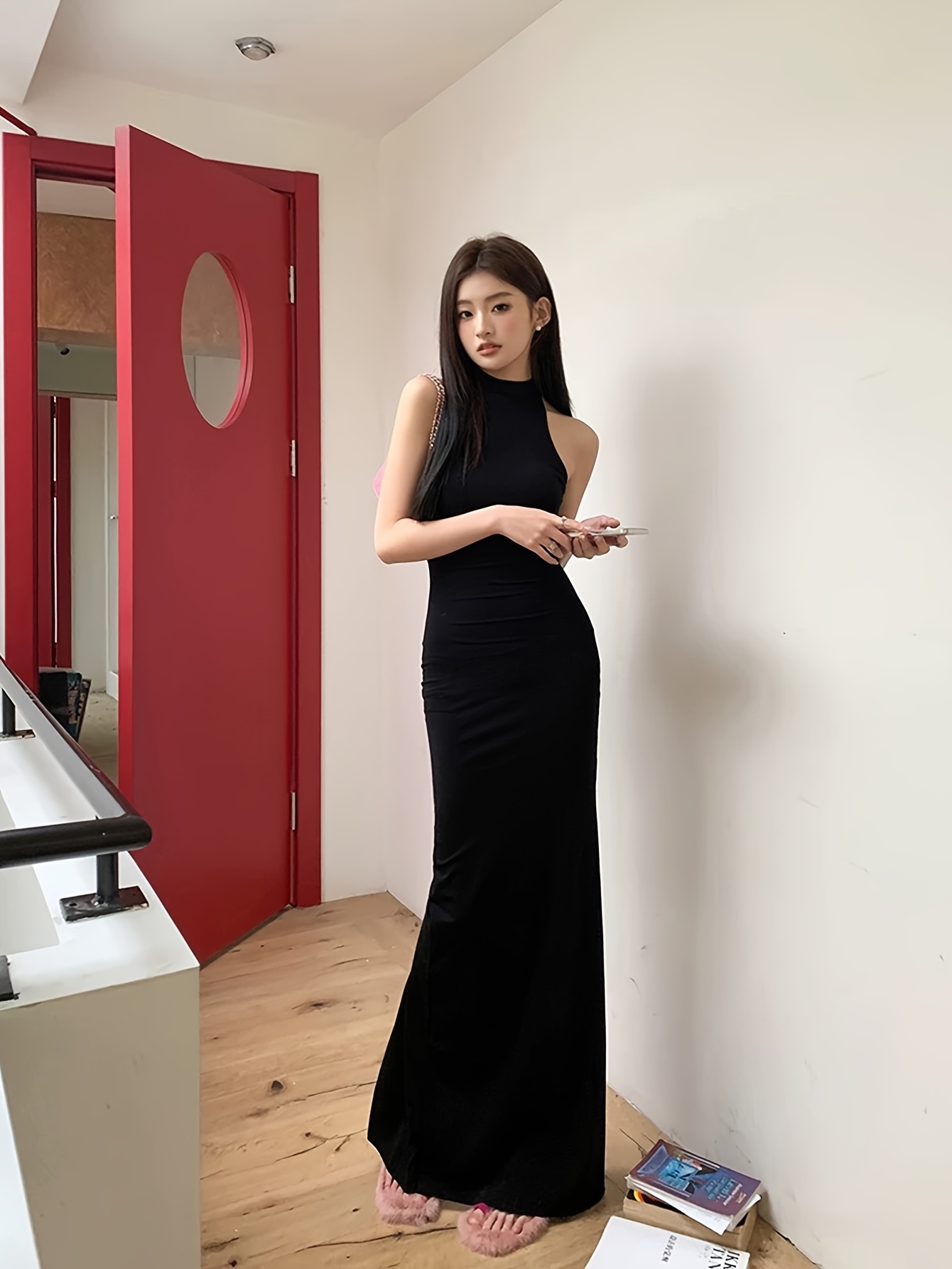 korean style casual black dress women sleeveless - Temu Bahrain