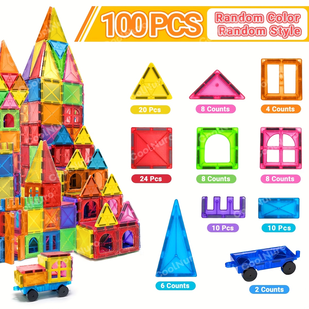 Magnetic Building Blocks Educational Sensory Designer Set for Creative Learning