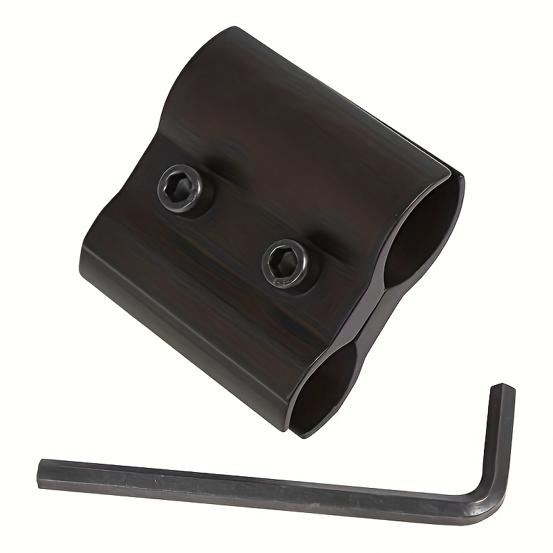 TEMU Aluminum Alloy Flashlight Holder With Hex Key - Fits 11-23mm Id, Matte Metal Extension Clip, Outdoor Leisure, Black, Handheld Flashlight Holder,