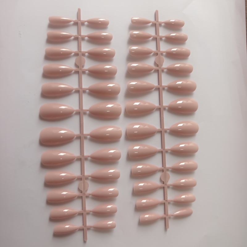 TEMU Set da 48 pezzi - Unghie a mandorla medie, unghie press-on nude rosa, stile nude semplicit� naturale, adatte per il tragitto giornaliero,