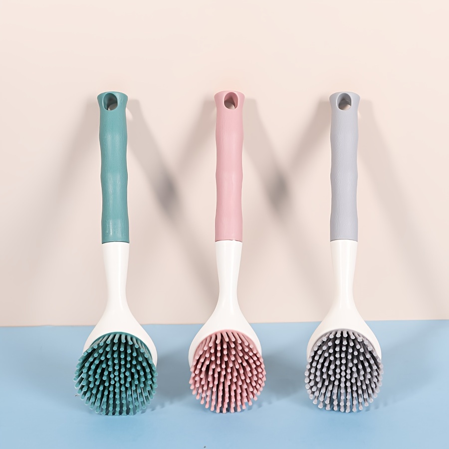 

multi-use" Multi-purpose Silicone Kitchen Cleaning Brush - Dishwashing & Pot Scrubber, No Power Needed