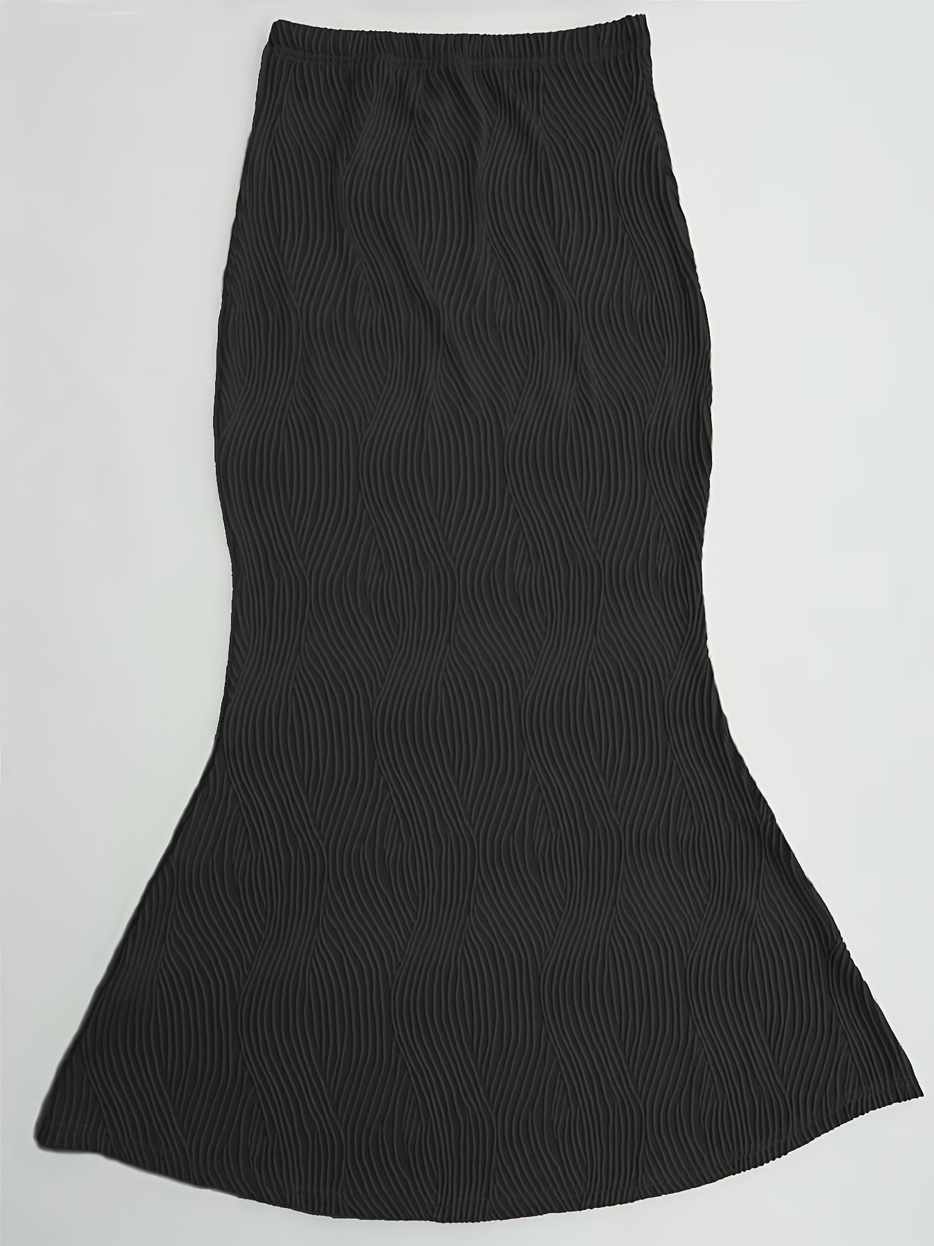 elegant wave pattern knit skirt women polyester blend - Temu