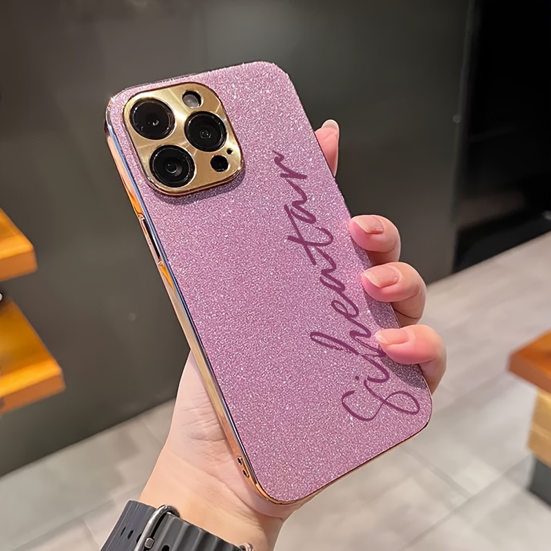 TEMU Phone Case - Phone Case Diy Custom Text, Name Design, Electroplated Shiny Phone Case, Suitable For Iphone 16 Pro Max 14 15 Pro Max 12 13 11