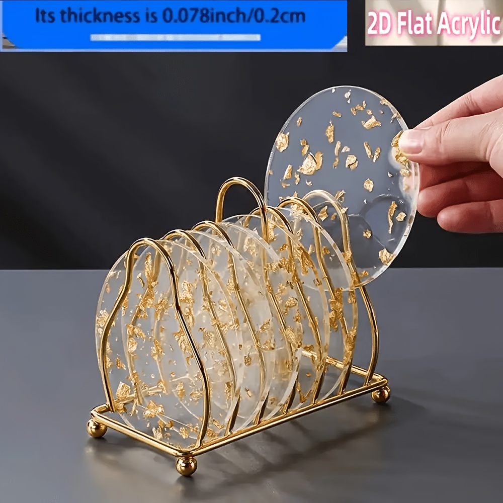 TEMU Full Set Of 8pcs Acrylic Coasters, Light Luxury Heat-resistant Coasters, Nordic Insulating Mats, Bowl Mats, Teapot Mats, Teacup Mats, Coffee Cup