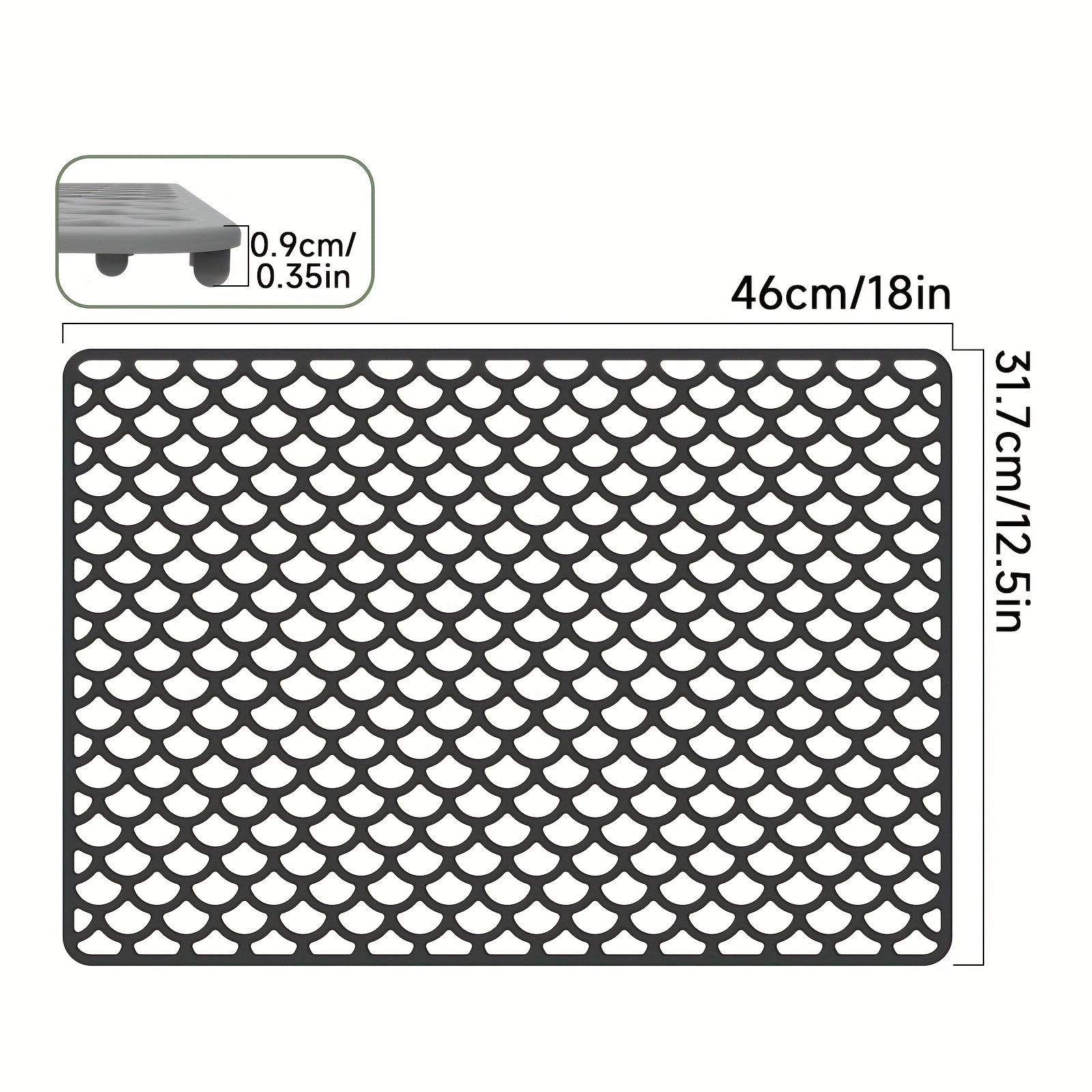 durable silicone sink drainage mat 46 32cm leak proof non slip soaking pad hollow silicone sink mat