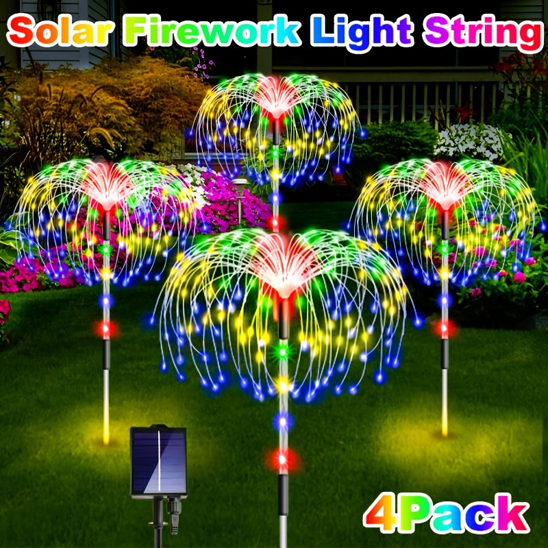 

4pcs Solar Lights For Outdoor Decor - Ipx4 Waterproof, 8 Color With Glow Sticks - Ideal For Garden, Pathway,