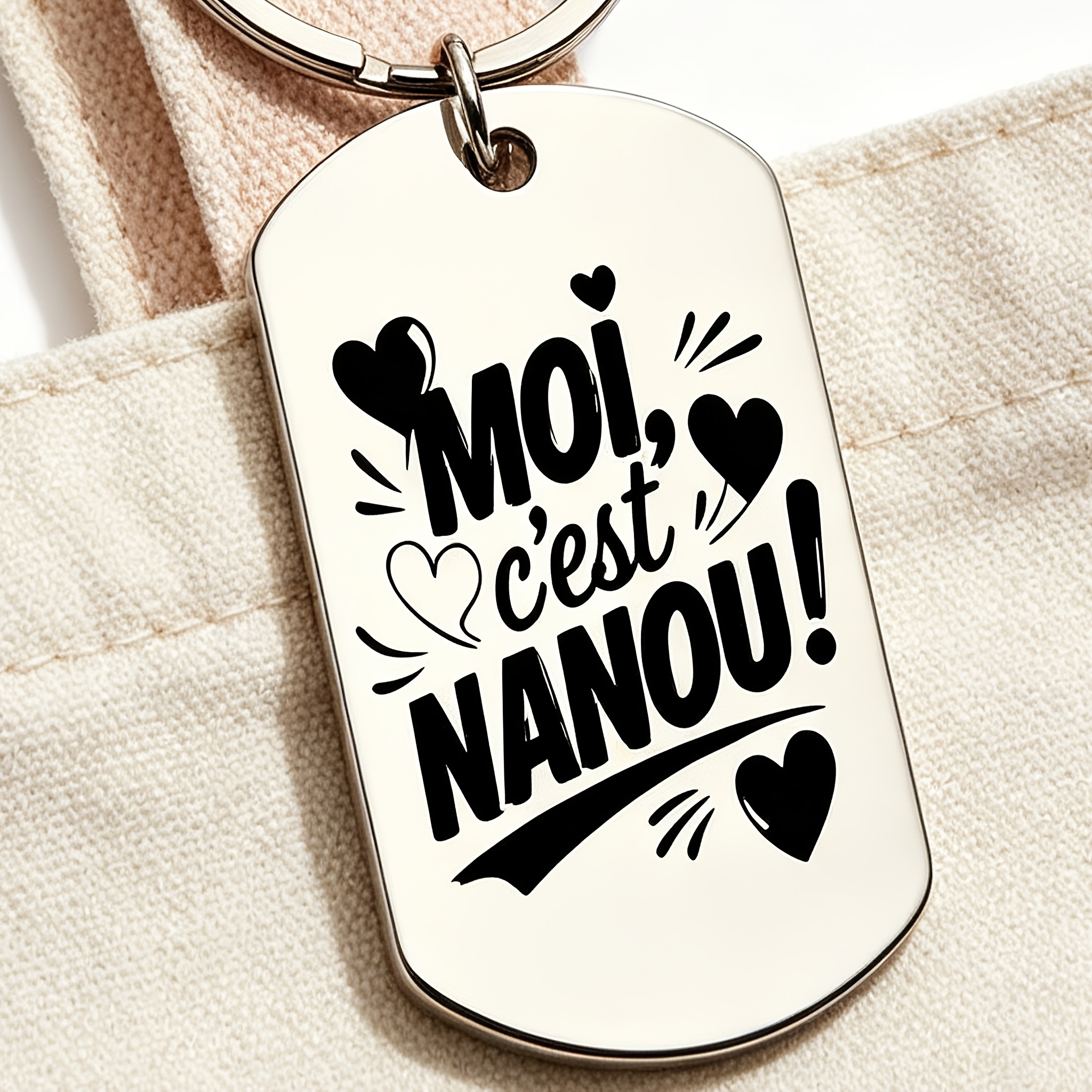 TEMU Porte-clés sur le thème des surnoms mignons avec "Moi, c'est !", un cadeau pour hommes et femmes. militaire a une texture facile et des ajouts