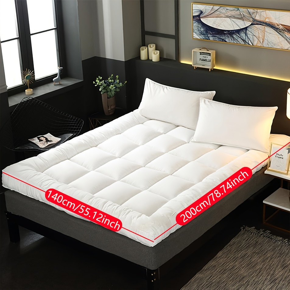 Premium Soft & Breathable Solid Color Mattress Topper - Easy Clean, Machine Washable, Fluffy Bedding For Bedroom, Dorm, , Apartment, Christmas Gift, Back-to-