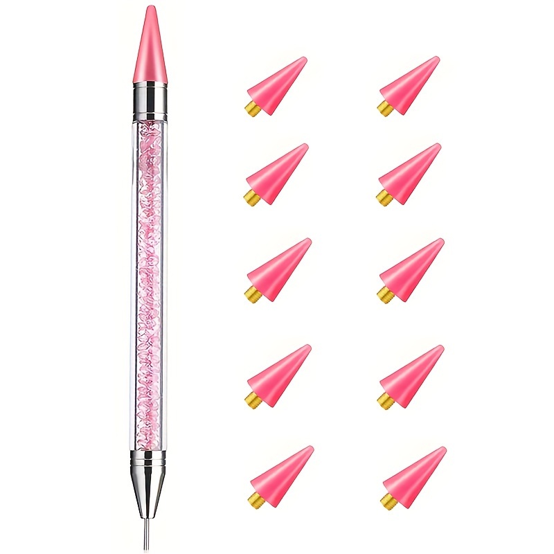 

Dual-ended Picker Pen With Wax Tips - Nail Art Tool For Diy , Crystal & Gem Application