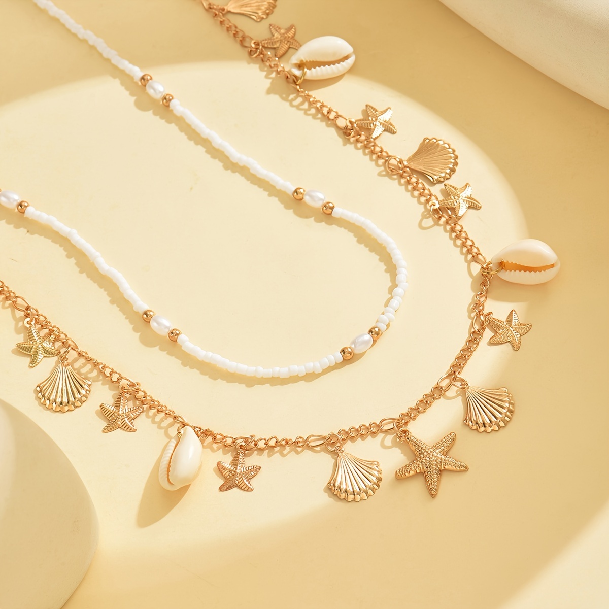 Ocean Breeze Shell Starfish Beaded Waist Chain Set for Women